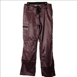Express Y2K  light purple sheen cargo pants. Ties at bottom. Vintage Size 12